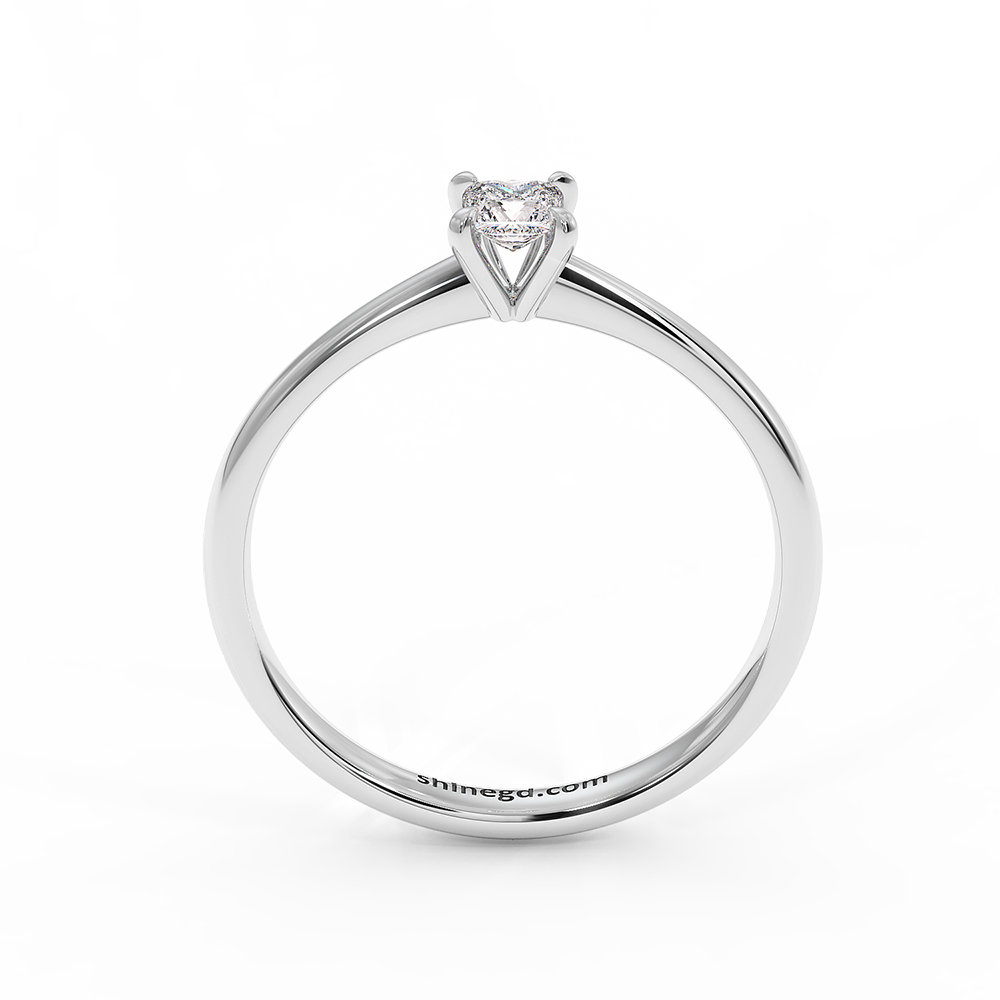 18K Gold Princess Cut Solitaire Diamond Ring