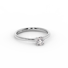 18K Gold Classic Round Solitaire Diamond Ring