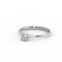 18K Gold Classic Round Solitaire Diamond Ring