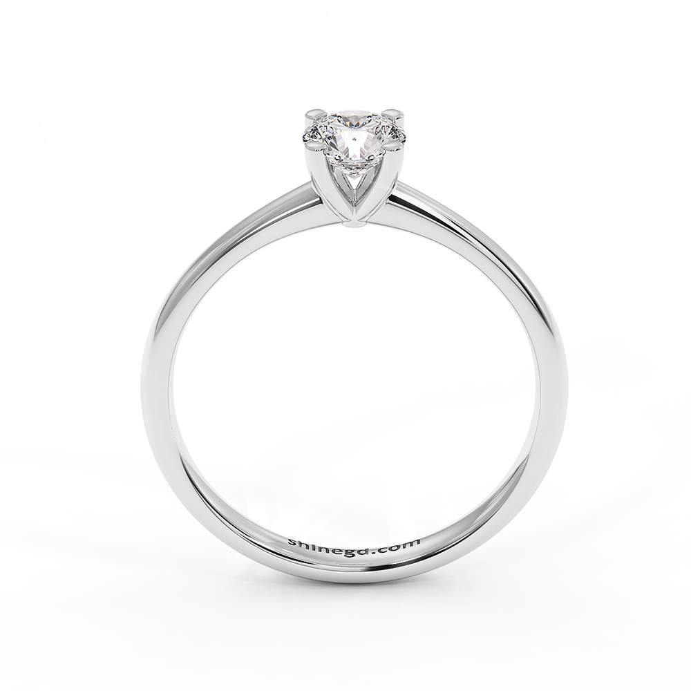 18K Gold Classic Round Solitaire Diamond Ring