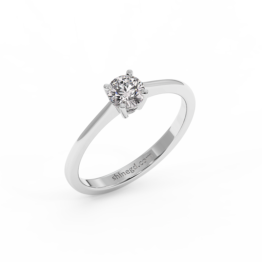 18K Gold Solitaire Diamond Ring