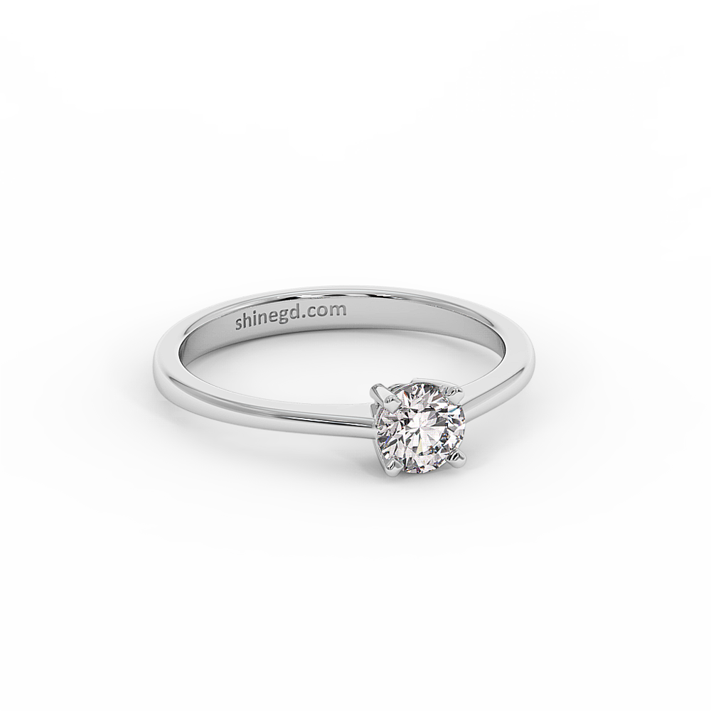 18K Gold Solitaire Diamond Ring