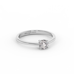 18K Gold Solitaire Diamond Ring