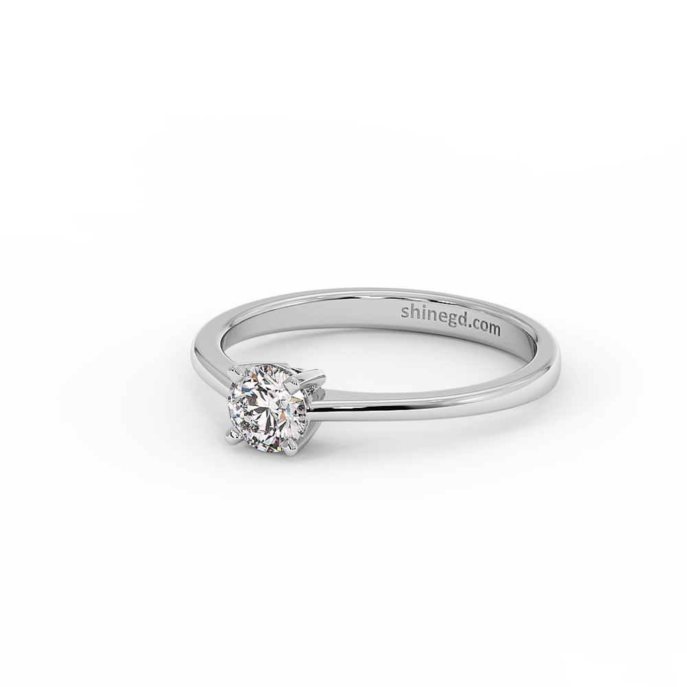 18K Gold Solitaire Diamond Ring