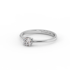 18K Gold Solitaire Diamond Ring