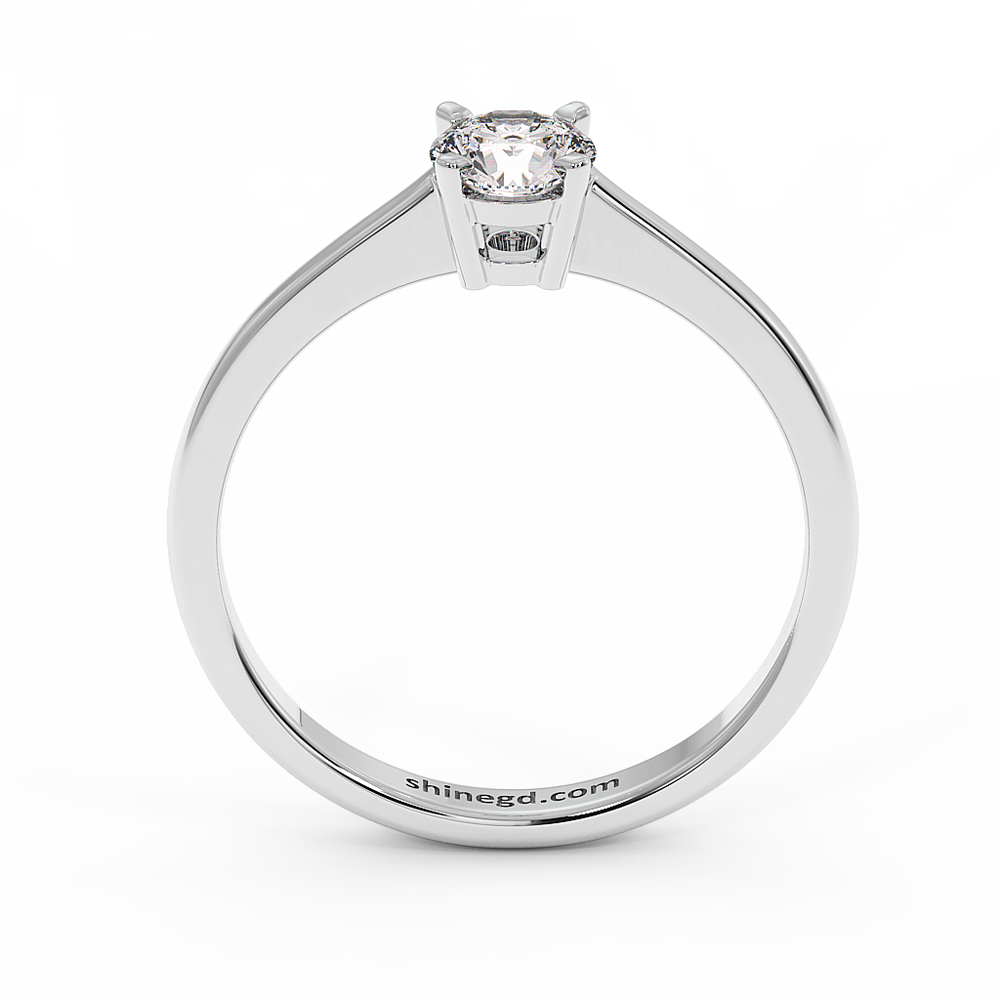 18K Gold Solitaire Diamond Ring