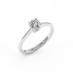 18K Gold Solitaire Diamond Ring – Classic 4 Prong Setting