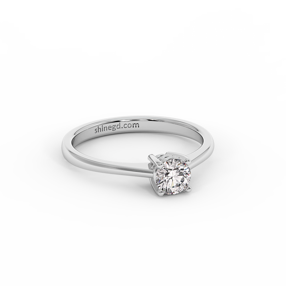 18K Gold Solitaire Diamond Ring – Classic 4 Prong Setting