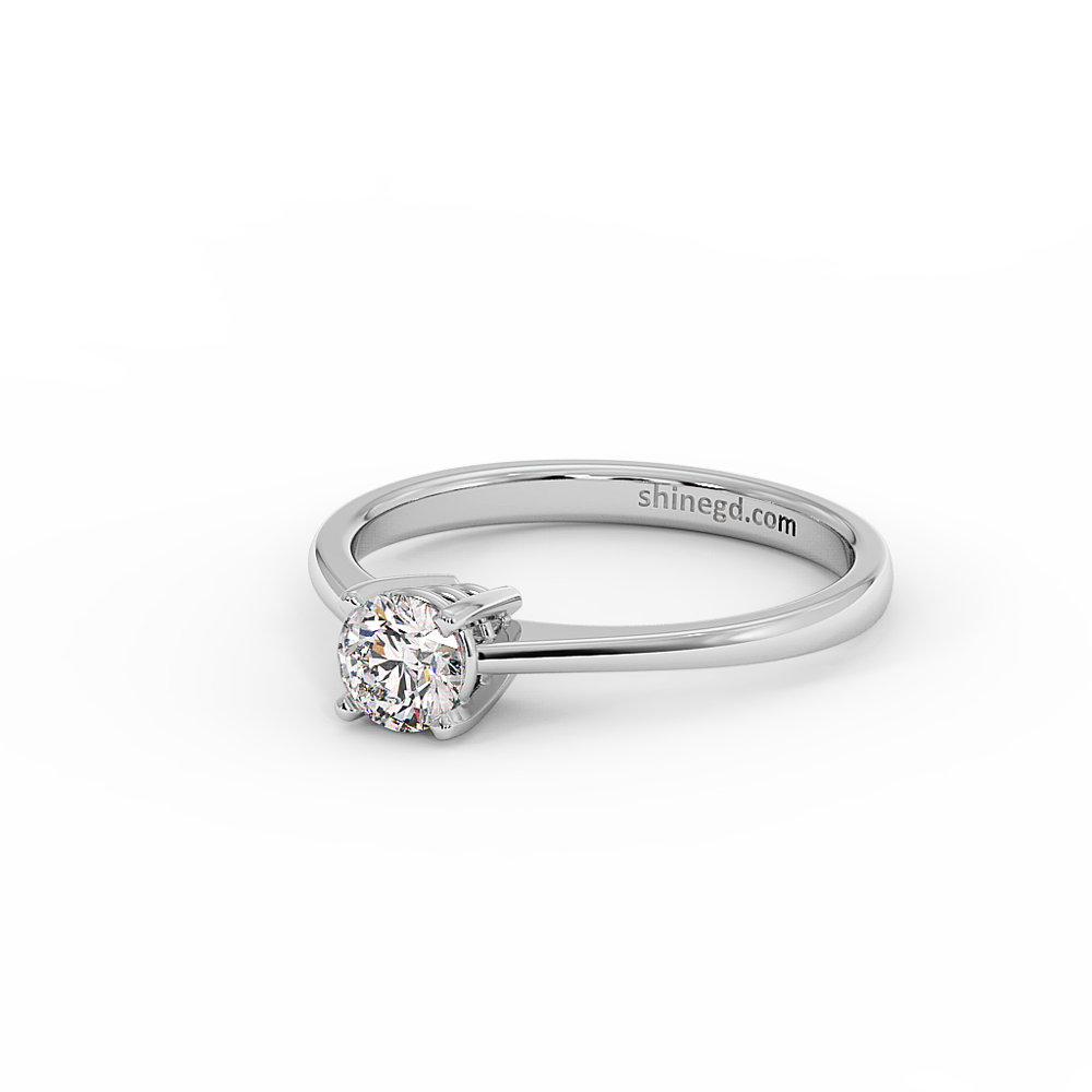 18K Gold Solitaire Diamond Ring – Classic 4 Prong Setting