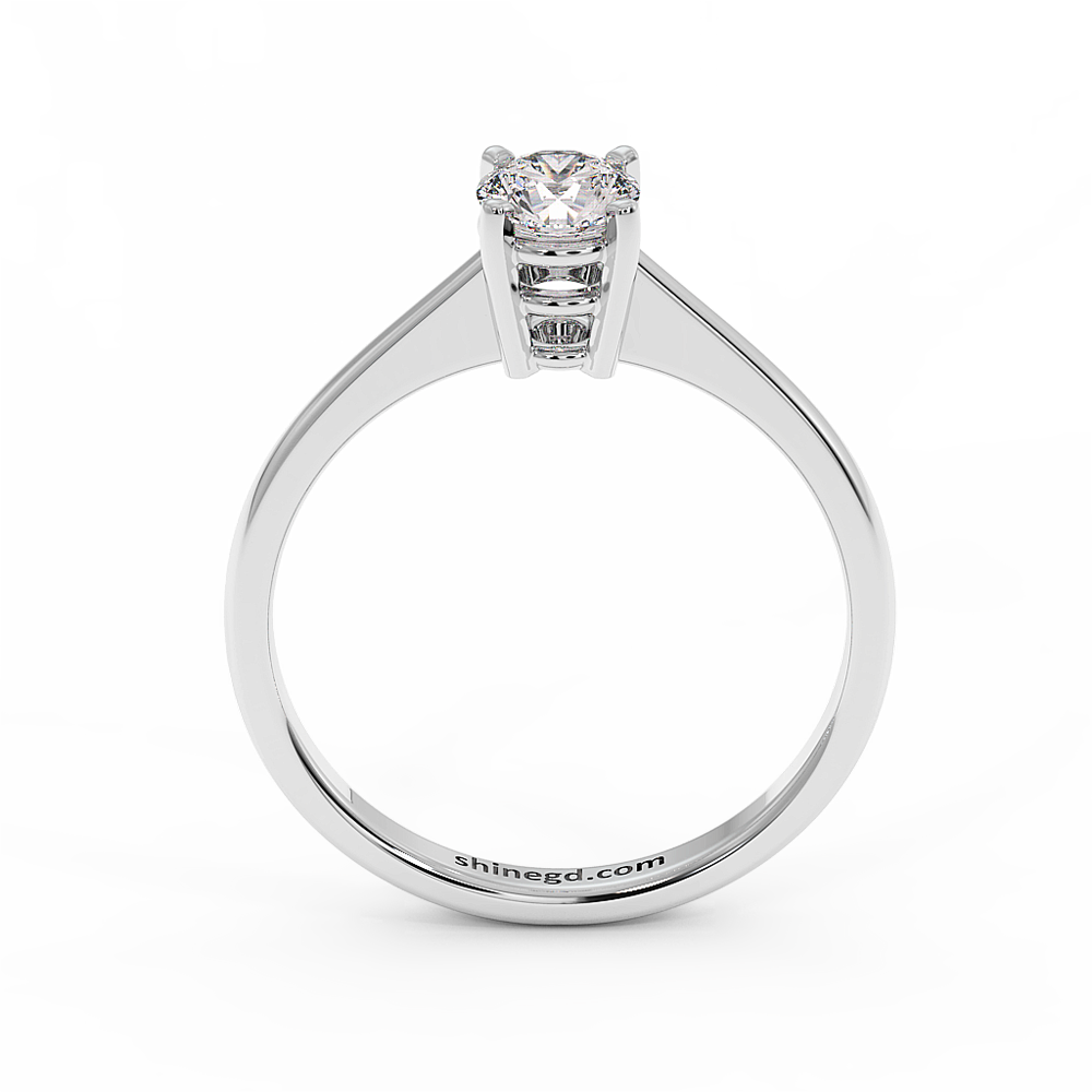 18K Gold Solitaire Diamond Ring – Classic 4 Prong Setting